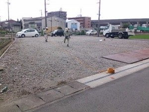 駐車場のトラロープ工事 駐車場のトラロープ工事