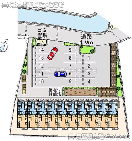 岡山市北区津高744－1の月極駐車場2
