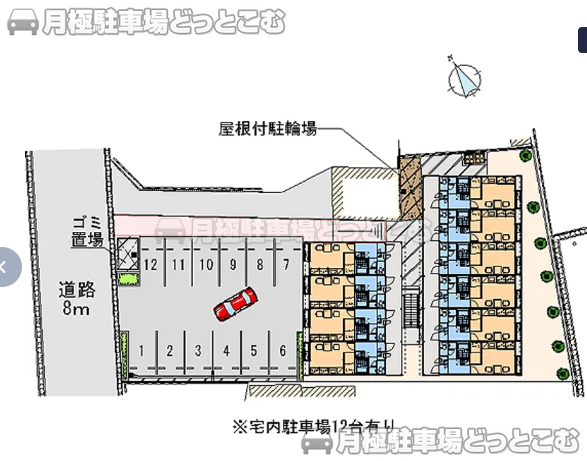 倉敷市宮前15－1の月極駐車場1