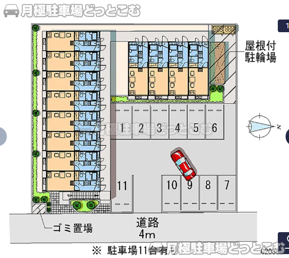 名古屋市天白区中平2－1911－3の月極駐車場1