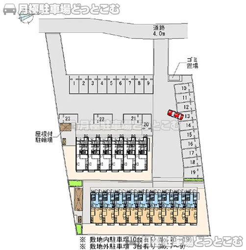 筑西市女方69－10の月極駐車場1