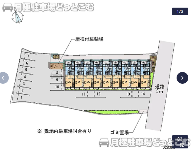 姫路市香寺町中仁野192の月極駐車場1