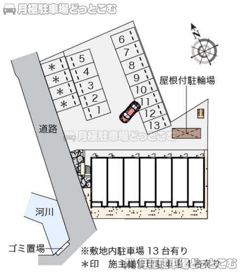 土岐市泉西山町2－21の月極駐車場1