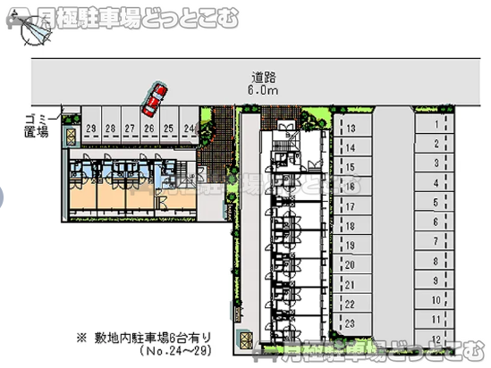 つくば市花畑3－12－4の月極駐車場1