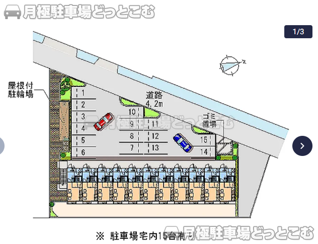 倉敷市茶屋町1767－1の月極駐車場1