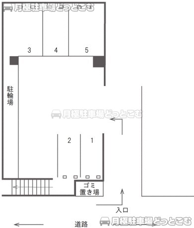 川口市南鳩ヶ谷1-6-12の月極駐車場3