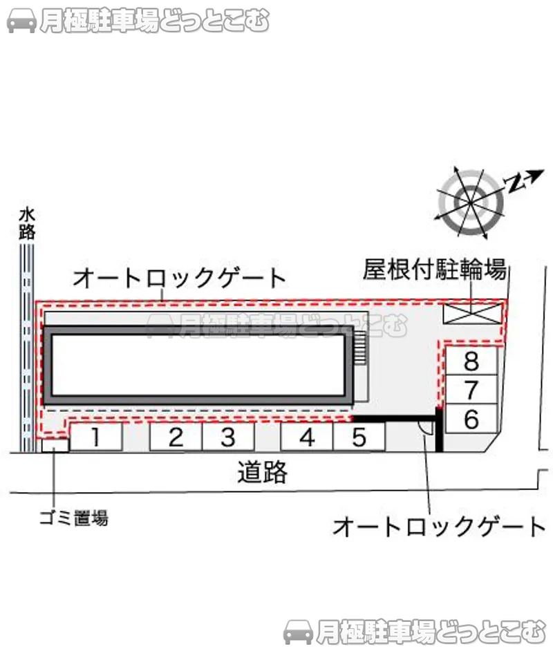 藤沢市白旗2－18－9の月極駐車場2