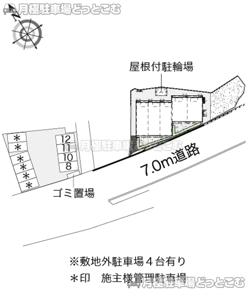 大府市柊山町1－215の月極駐車場2