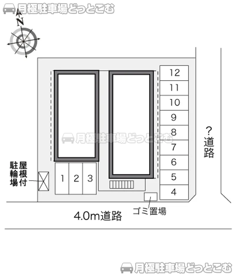 熊本市中央区帯山4－55－60の月極駐車場2