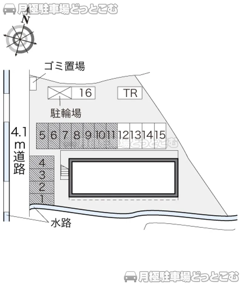 福山市本郷町丁田2887－1の月極駐車場2
