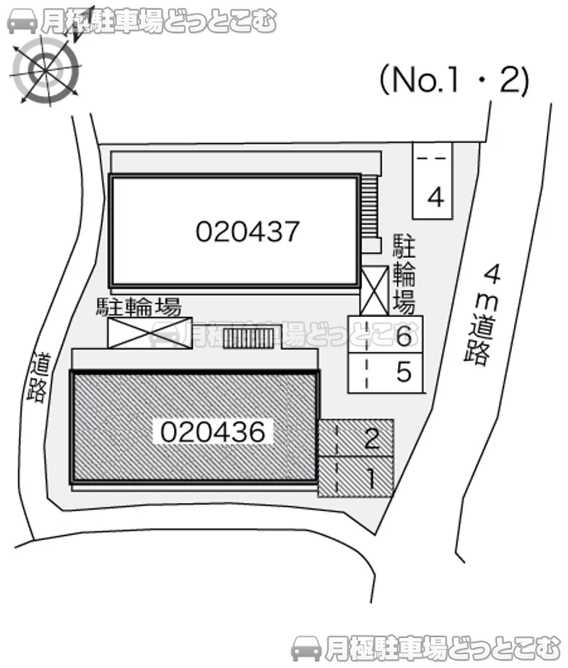 貝塚市加神1－4－4の月極駐車場1