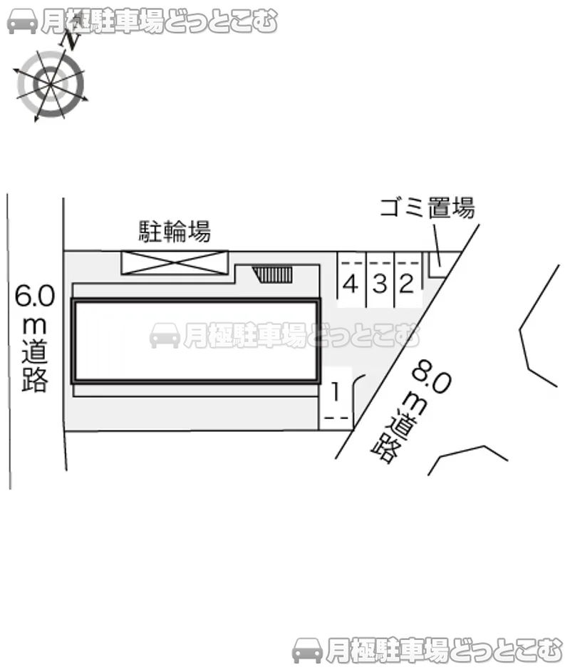 摂津市東一津屋1－35の月極駐車場2