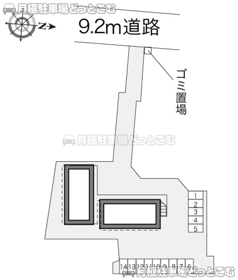 渋川市八木原1150－2の月極駐車場2