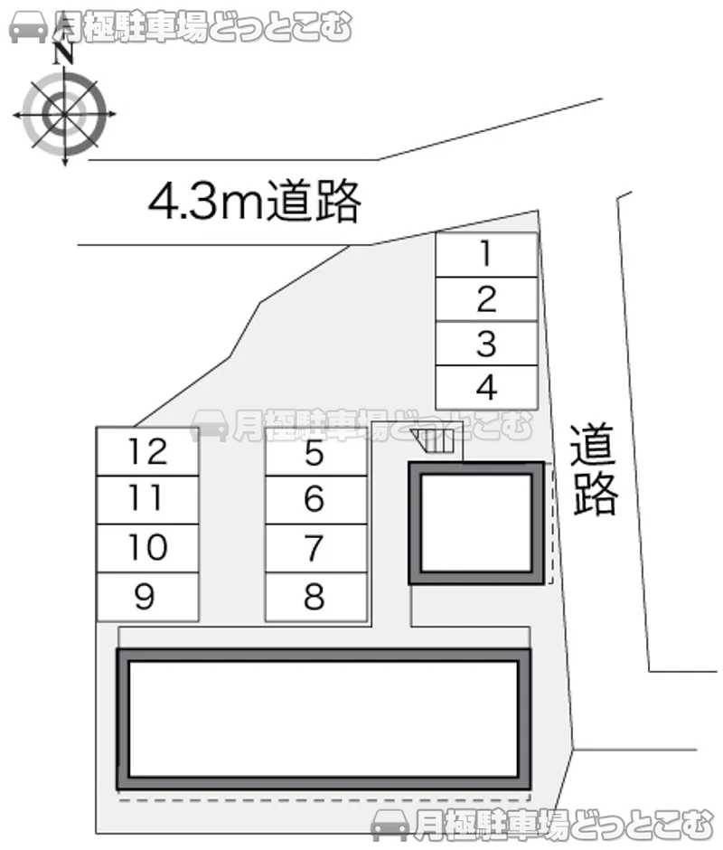 徳島市国府町観音寺41－1の月極駐車場2