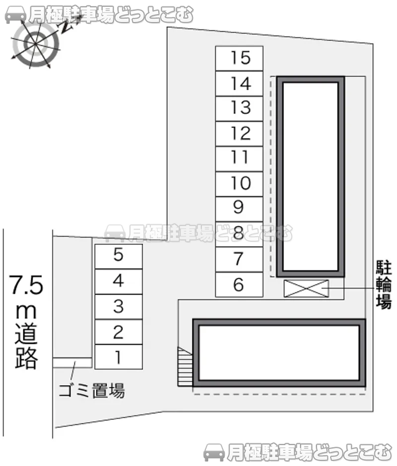 東海市加木屋町論田5－312の月極駐車場2