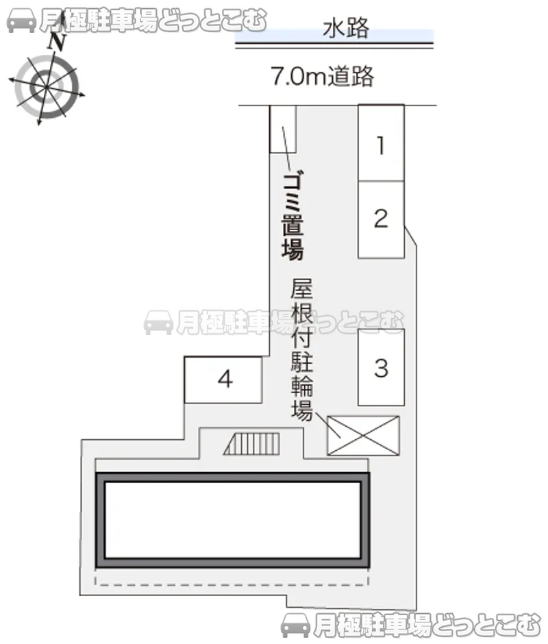 高知市玉水町70－1の月極駐車場2