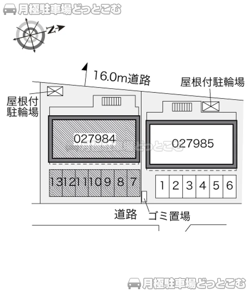 豊田市十塚町5－51－1の月極駐車場2