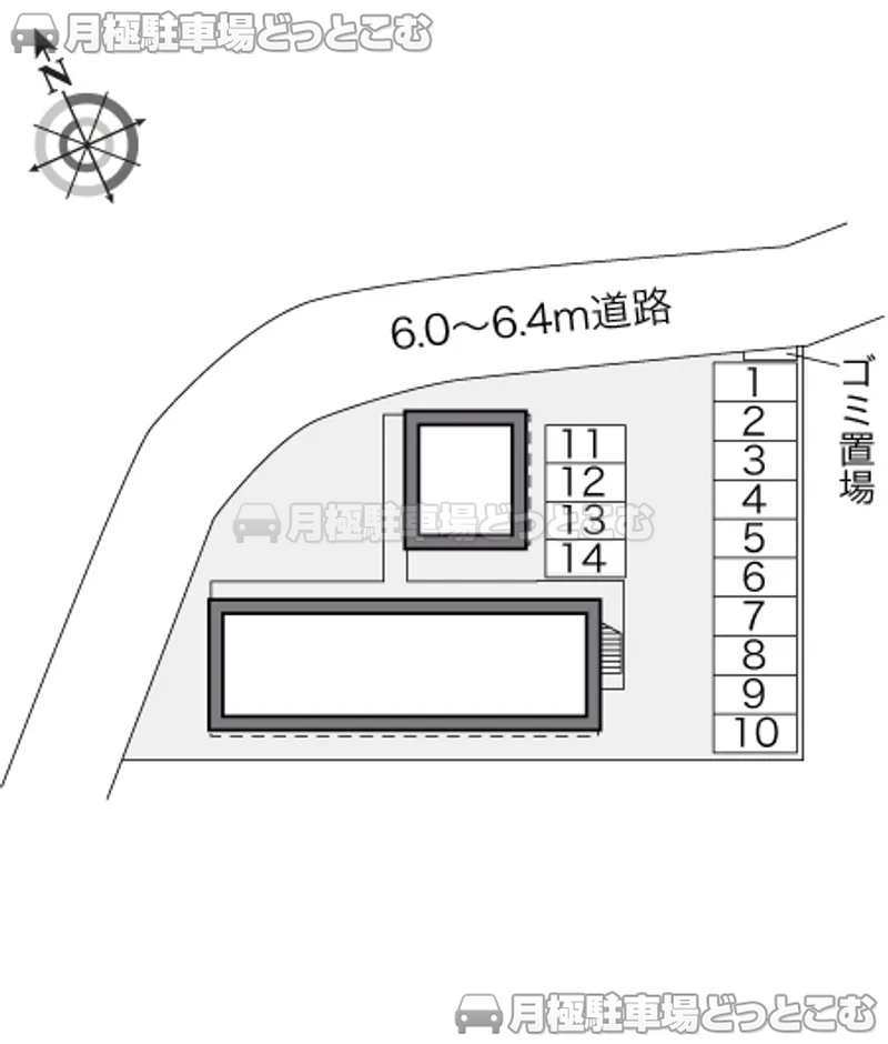 市川市北方町4－2055－2の月極駐車場2