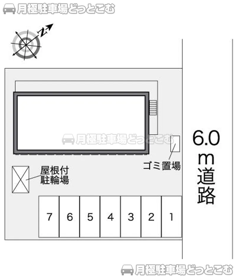 登別市富岸町2－26－5の月極駐車場2