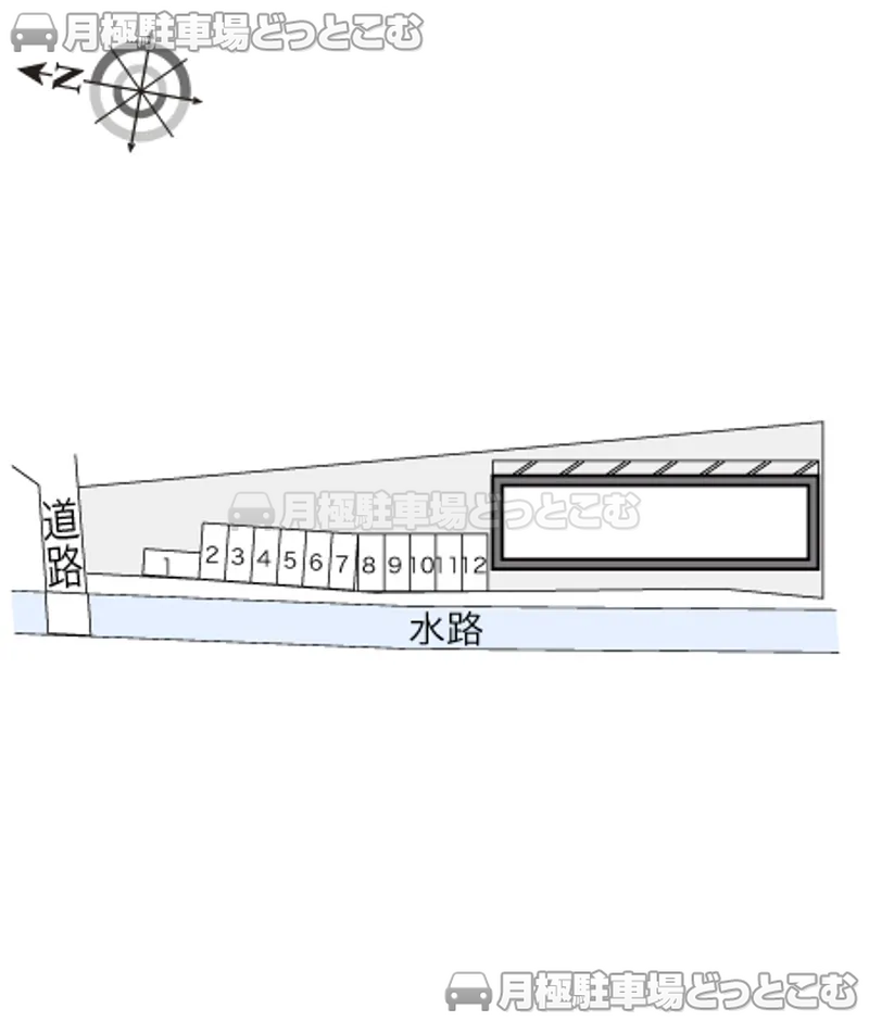岡山市北区津高割田255の月極駐車場2