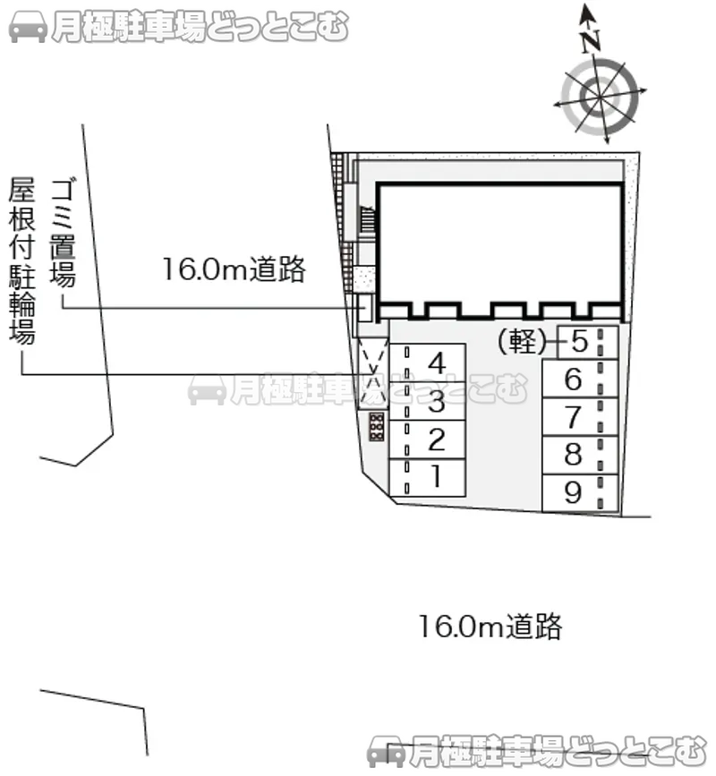 黒川郡大和町吉岡天皇寺9の月極駐車場2