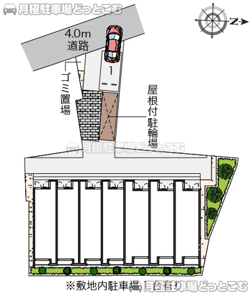 足立区中央本町5－8－2の月極駐車場2