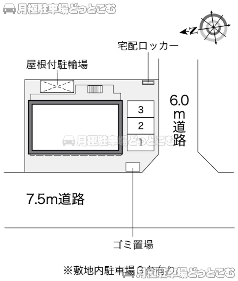 堺市北区東雲東町3－8－34の月極駐車場2