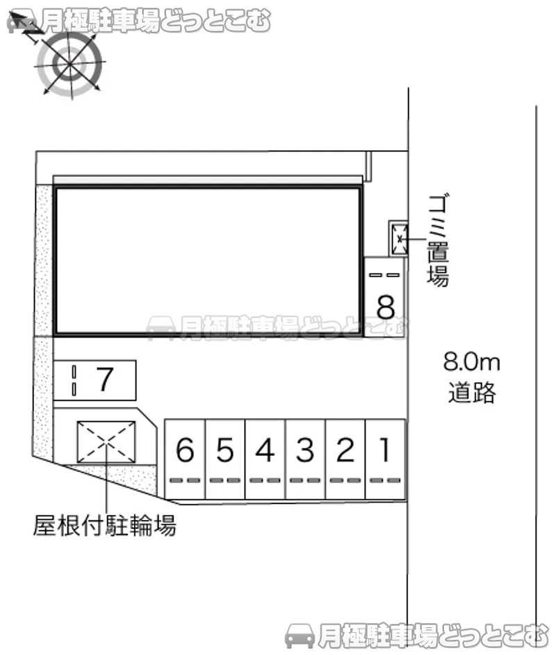 長岡市沖田3－52の月極駐車場2