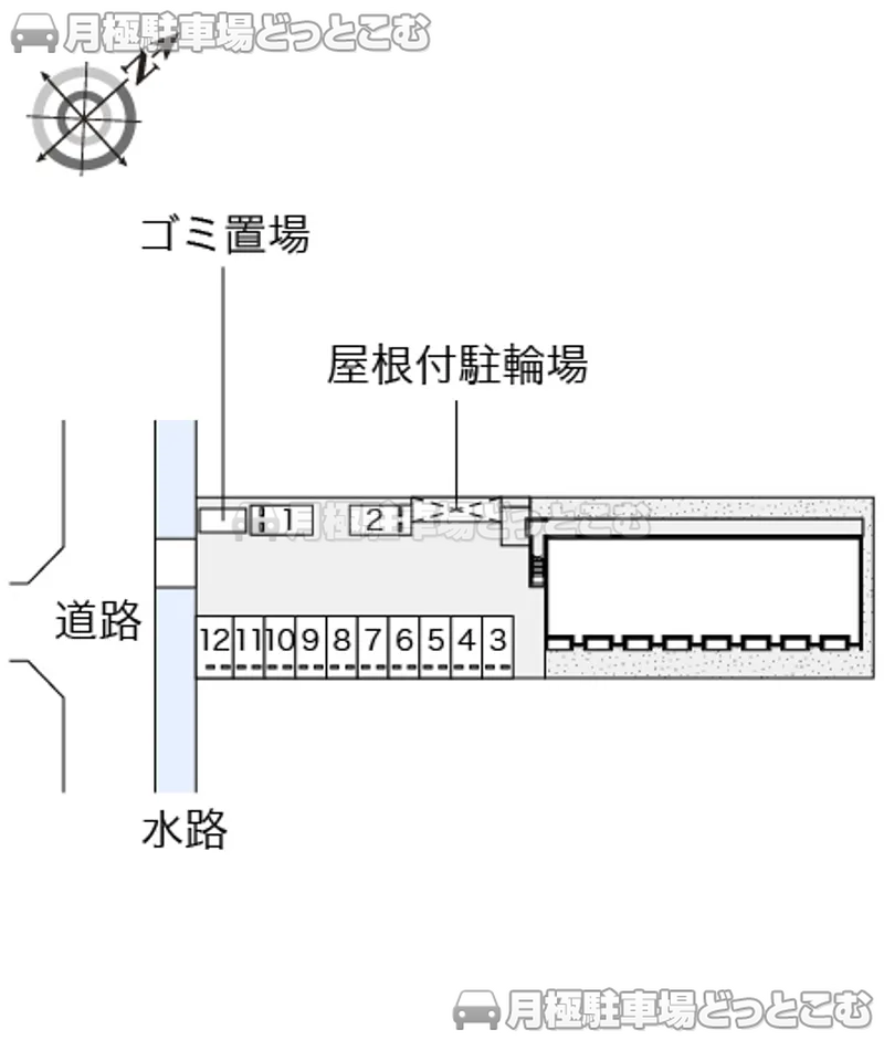 倉敷市連島町鶴新田2484－1の月極駐車場2