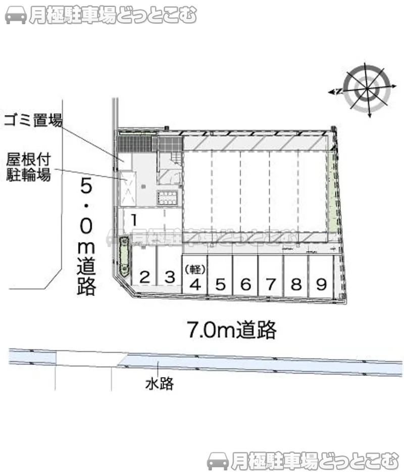 豊中市原田南1－8－20の月極駐車場2