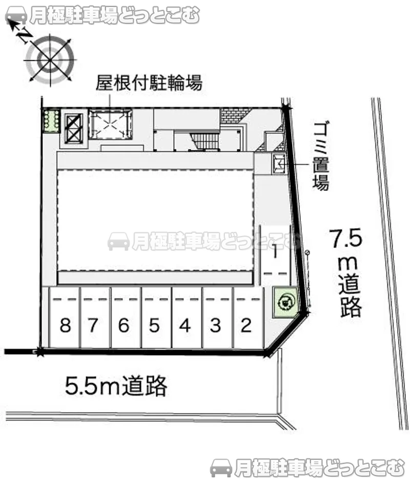 金沢市駅西本町2－10－32の月極駐車場2