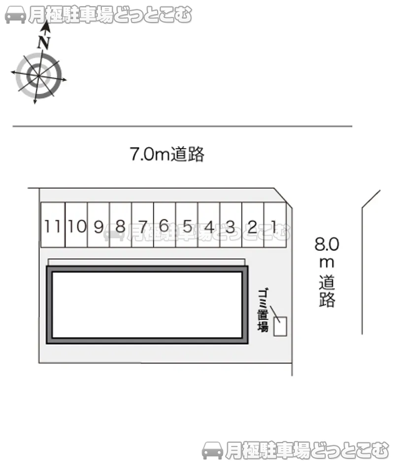 青森市浪岡福田2－3－16の月極駐車場2