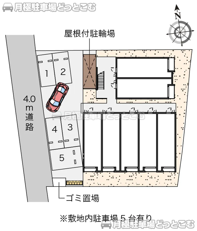 厚木市三田3－18－8の月極駐車場2