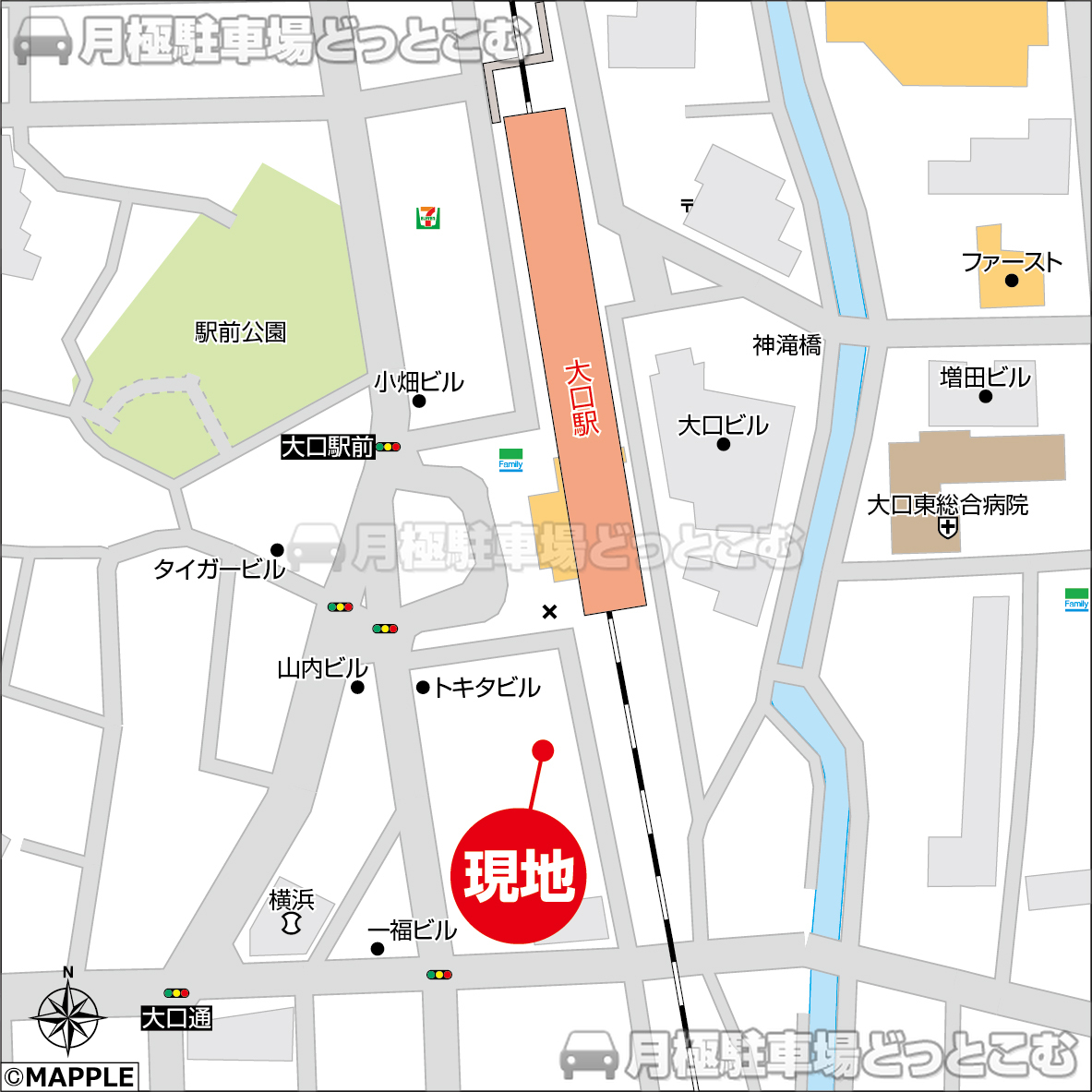 横浜市神奈川区大口通134－8の月極駐車場3