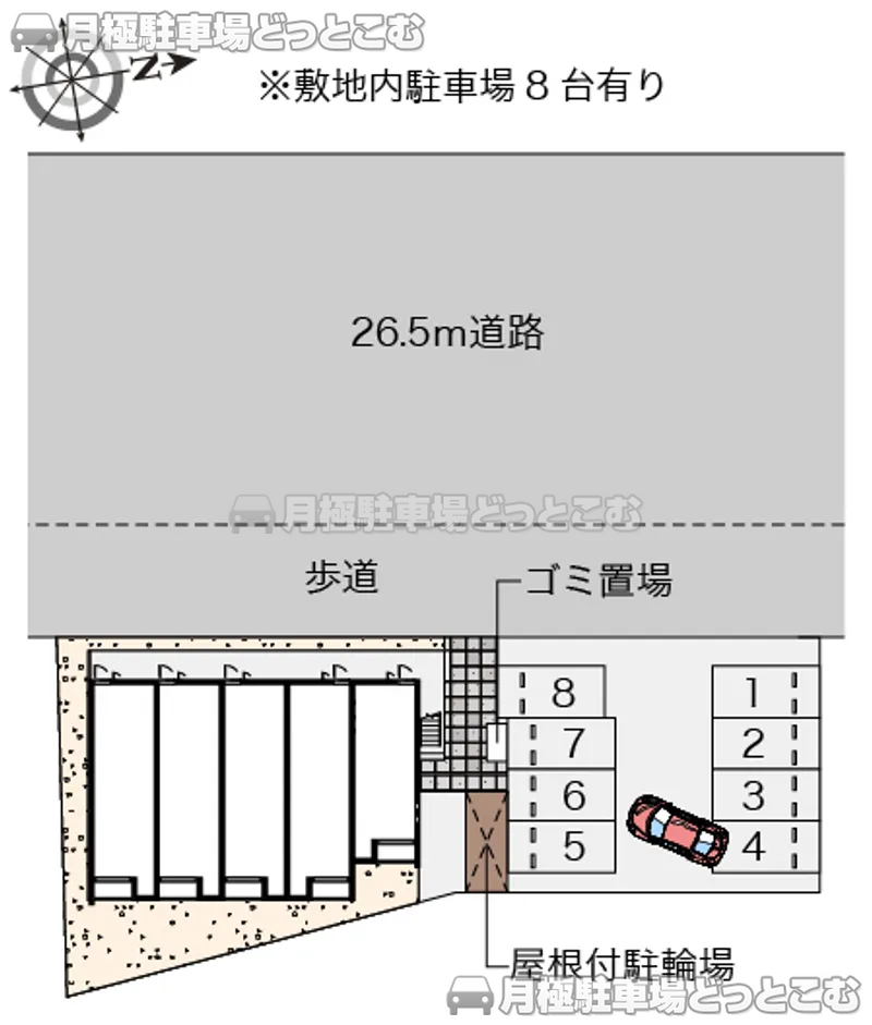 津山市山北50－2の月極駐車場2