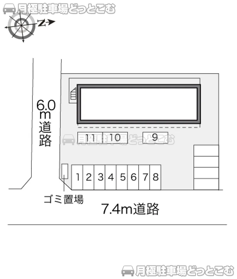 福井市成和1－1804の月極駐車場2
