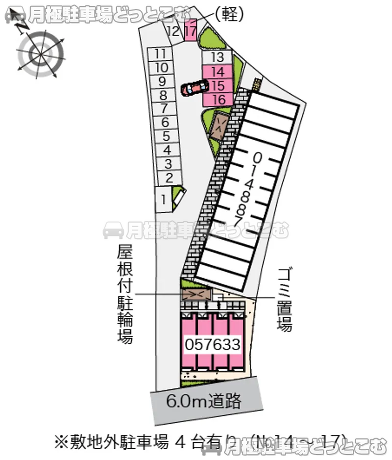 加古川市東神吉町西井ノ口824－1の月極駐車場2