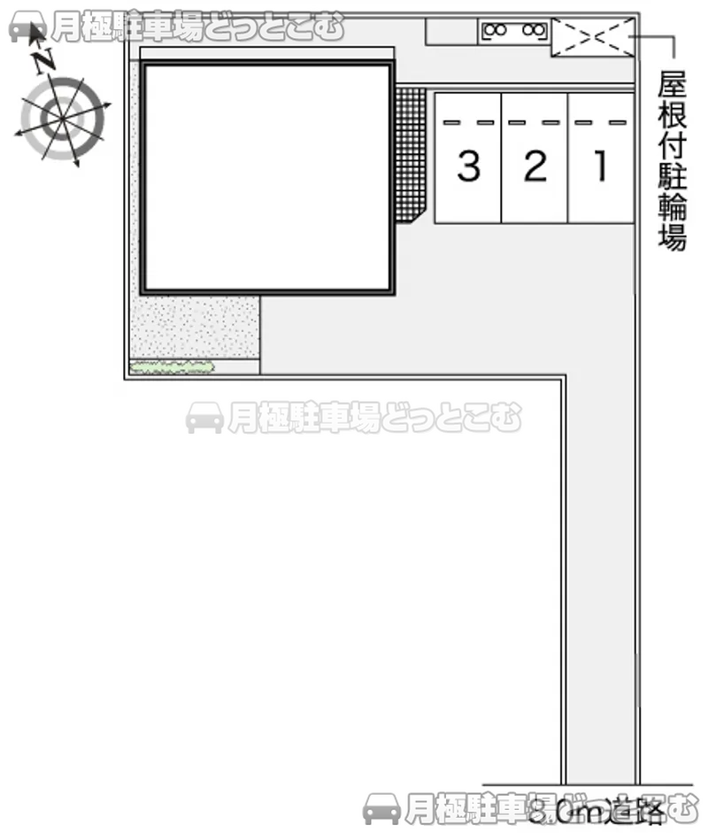 岡崎市江口3－8－5の月極駐車場2