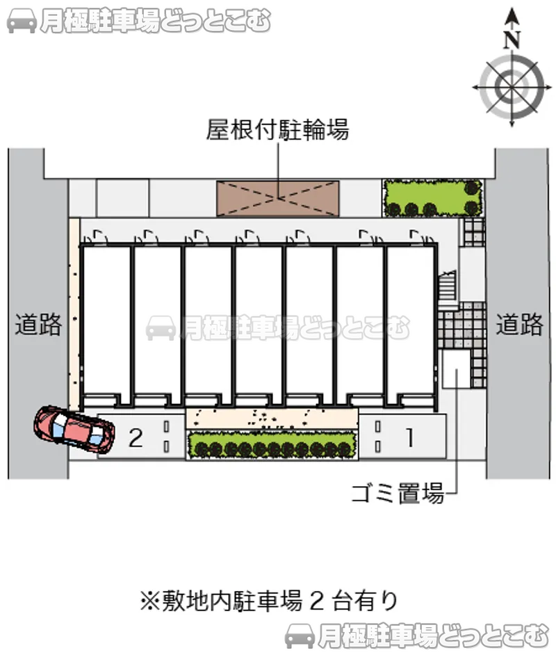 高槻市八幡町4－15の月極駐車場2