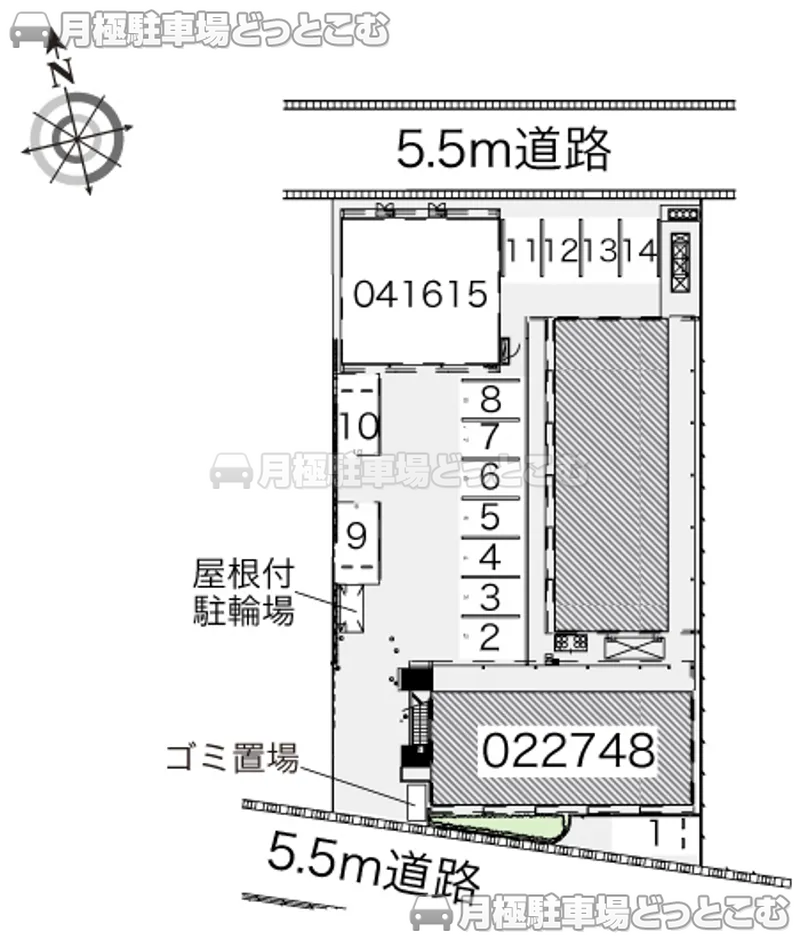 岡山市北区西長瀬1218－5の月極駐車場2