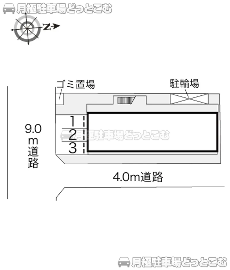 豊中市北条町1－32－17の月極駐車場2