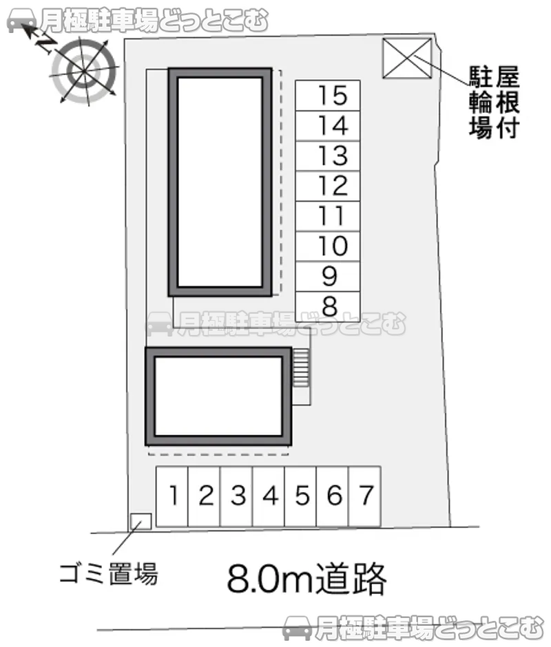富谷市東向陽台1－1－6の月極駐車場2