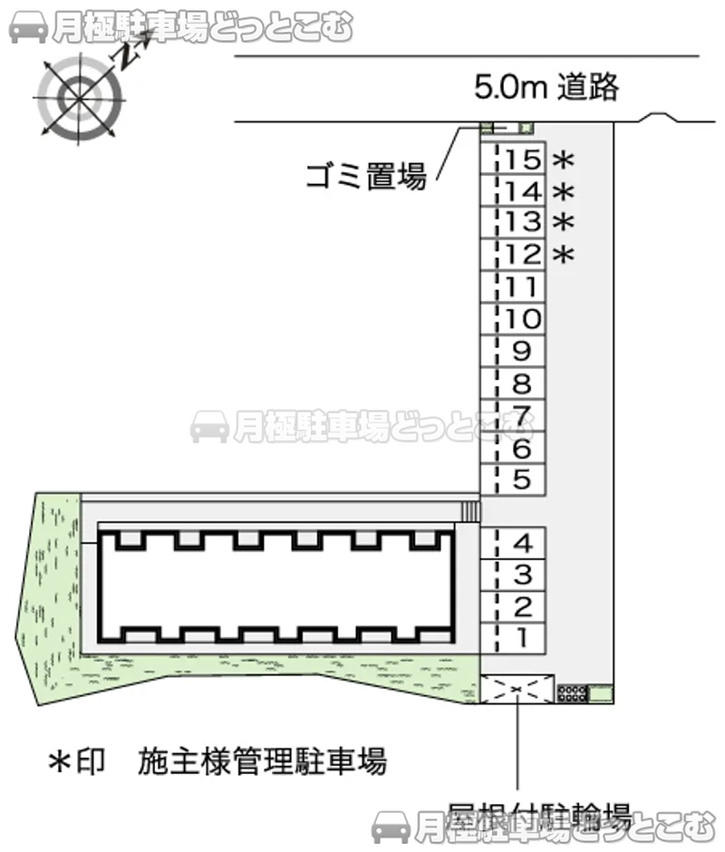 仙台市宮城野区岩切谷地12－5の月極駐車場2