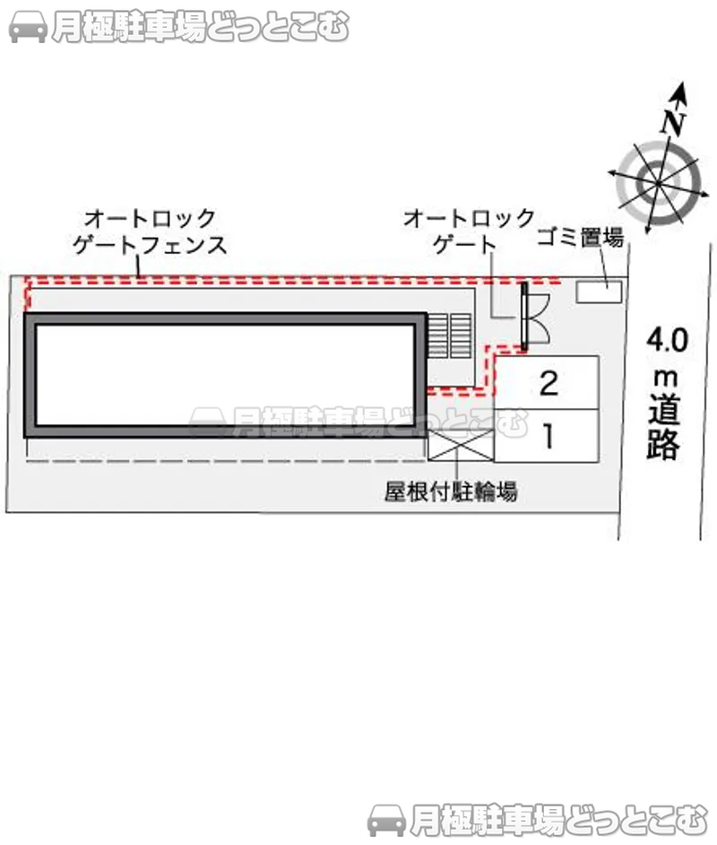 足立区綾瀬2－22－11の月極駐車場2