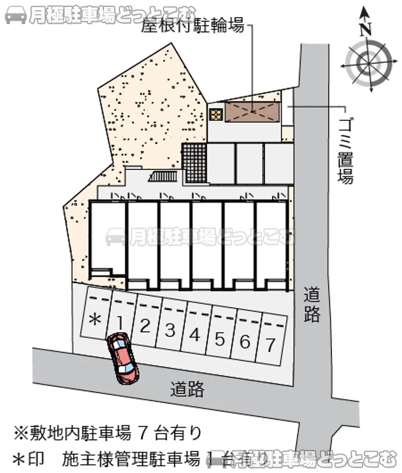 井原市上出部町193－1の月極駐車場2