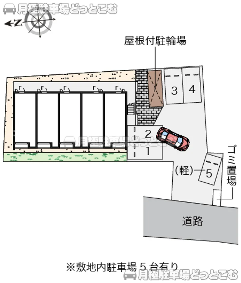 長岡京市今里5－7－19の月極駐車場2