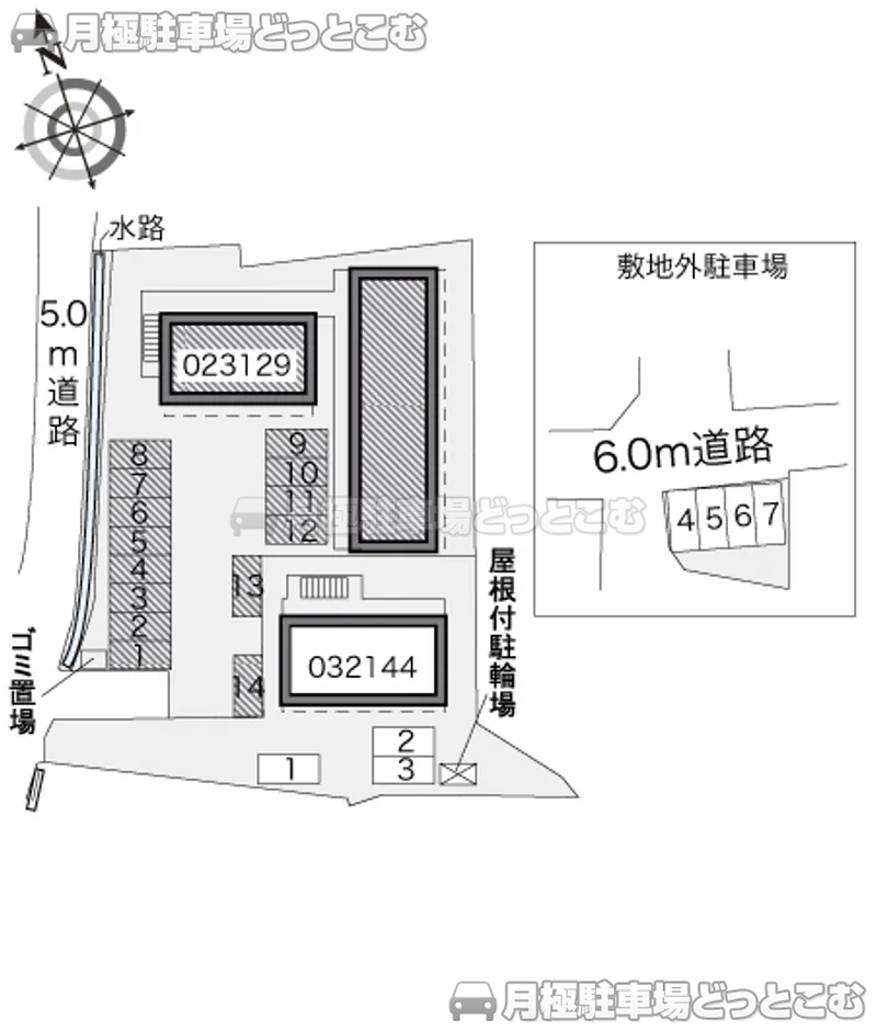 北九州市小倉南区葛原4－25－13の月極駐車場2