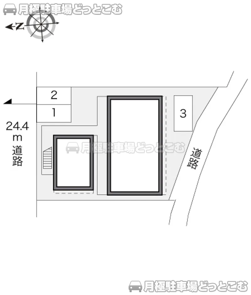 名古屋市瑞穂区大喜新町4－16－2の月極駐車場2