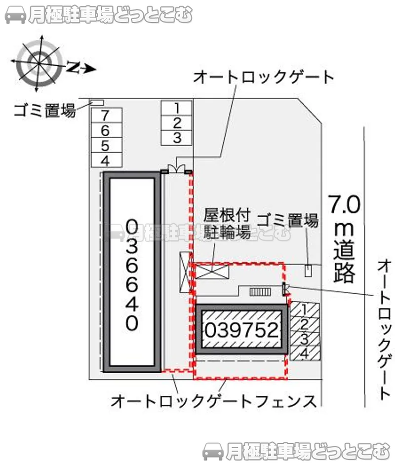葛飾区西水元6－1－9の月極駐車場2