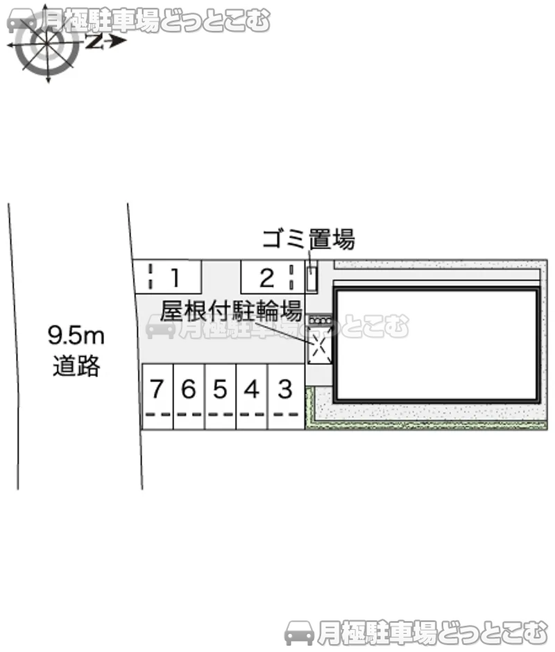 姫路市飾磨区矢倉町2－4－1の月極駐車場2